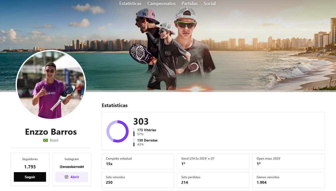 Enzzo Barros — site de perfil do atleta de Beach Tennis