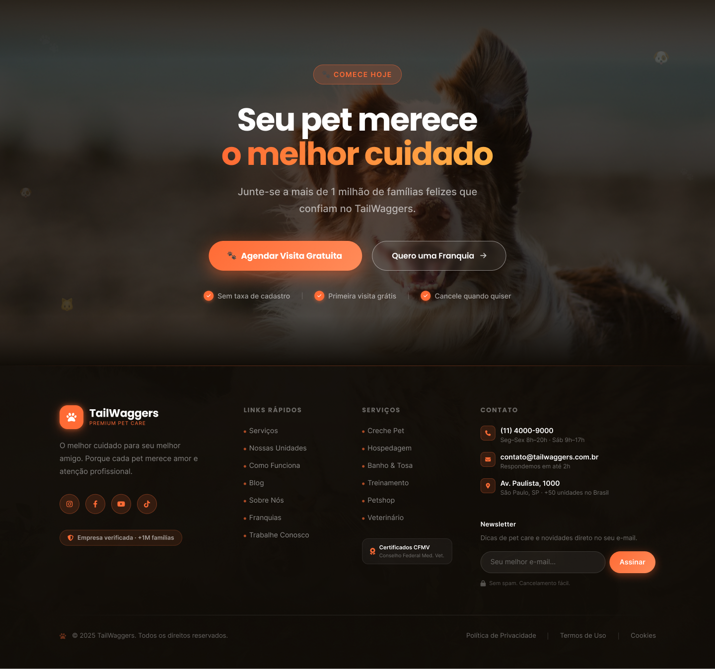 TailWaggers — landing page para pet shop