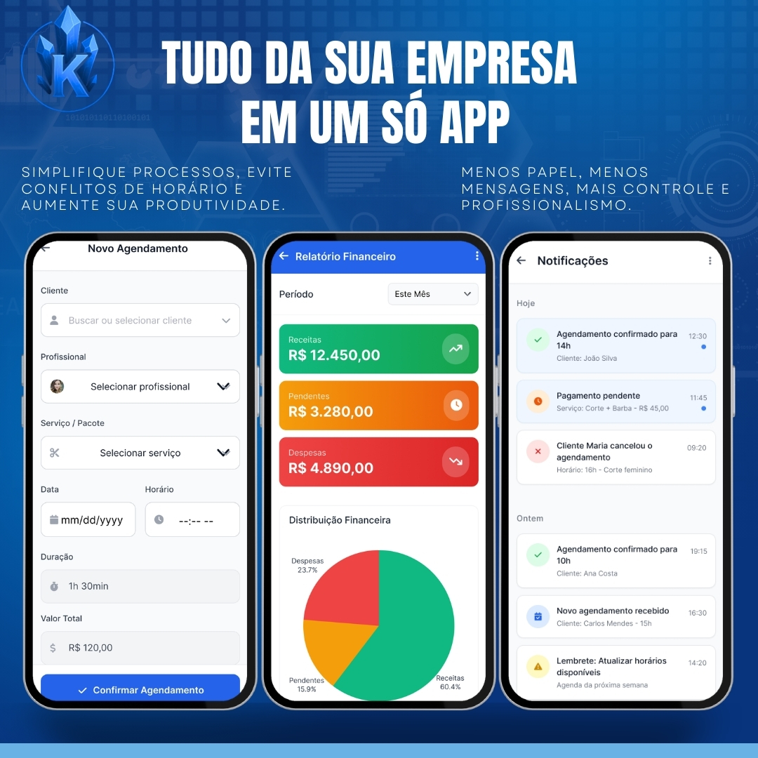 Agende+ — aplicativo de agendamento para Android e iOS
