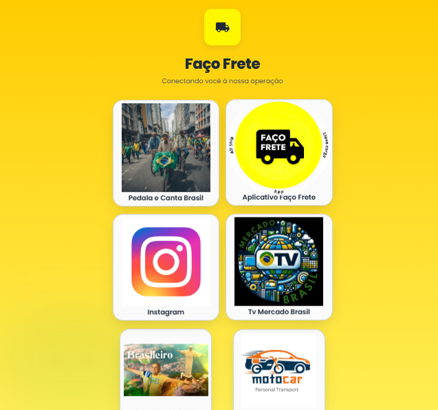 Link-tree Faço Frete — página de links e pré-cadastro